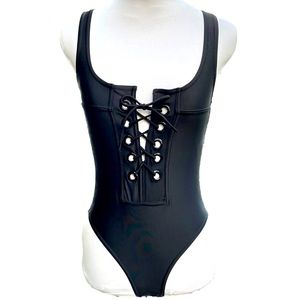 Black Lace-up Swimsuit Size Small